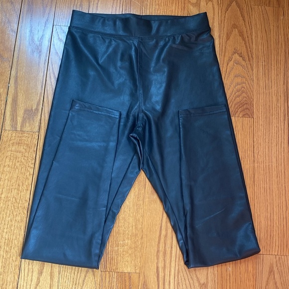 Black Faux Leather Leggings NEW Small - Picture 1 of 8